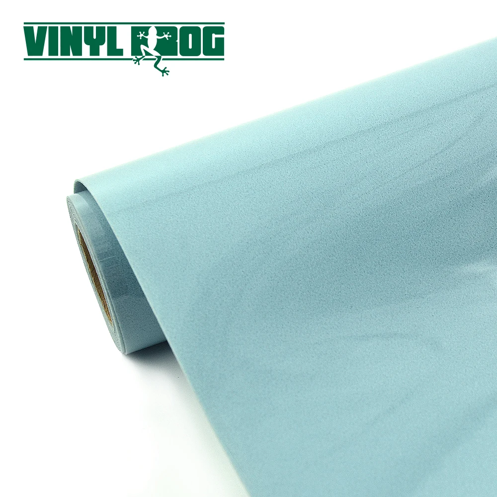 Flock Series Sky Blue Htv Heat Transfer Vinyl, Pvc Heat Transfer Film Vinyl Rolls For Clothing T-shirt