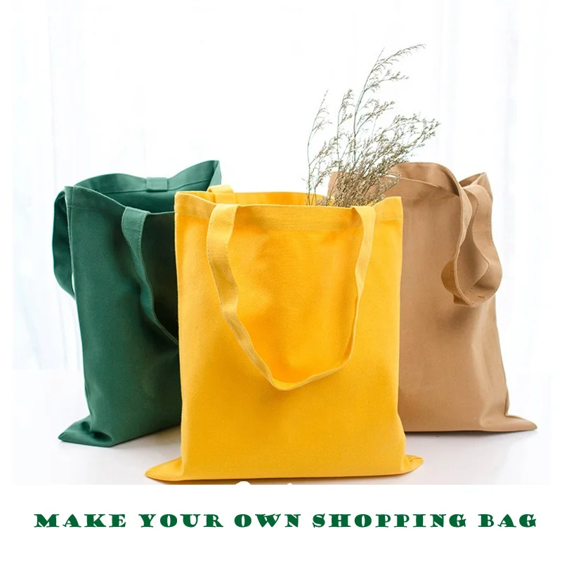 
KAIFEI AMAZON hot selling 100% cotton canvas tote bag shopping DIY blank handbag rainbow color 