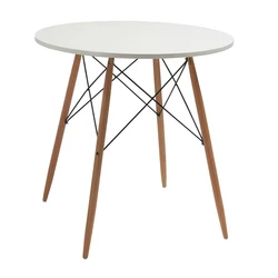 Factory Wholesale Cheap Dining Room Furniture Round Mdf Dining Table With Wood Legs