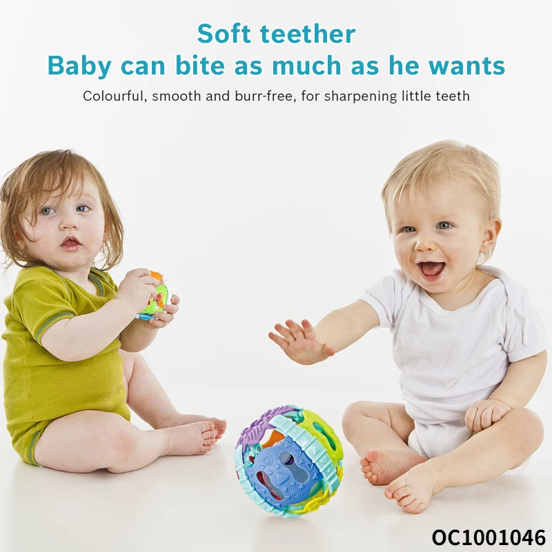 Wholesale Silicone Baby Comforter Toy and Baby Products Sensory Soft Rubber Rattle Ball with Light Music