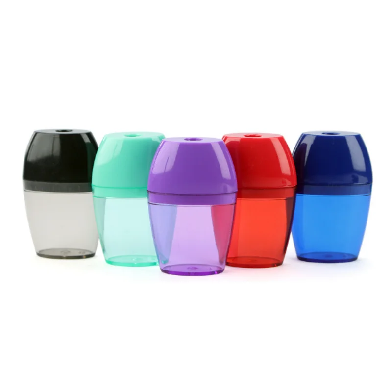 Однотонная компактная пластиковая точилка для карандашей Классическая разноцветная Студенческая продукция