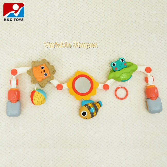 Crib activity play bar adjustable variable shape rattle toys portable baby stroller arch toy