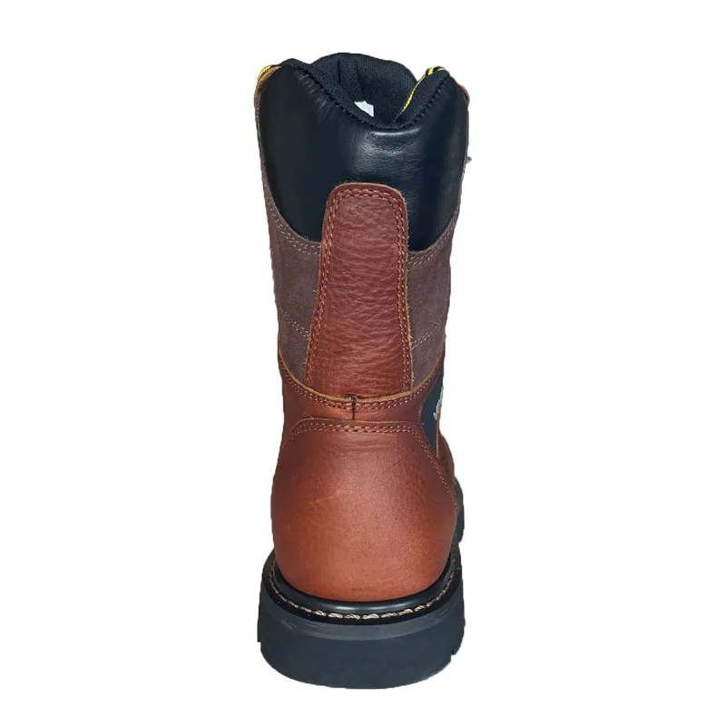 Goodyear welted construction Factory waterproof labor protection steel toe anti smashing shoes cowhide Martin outdoor work shoes