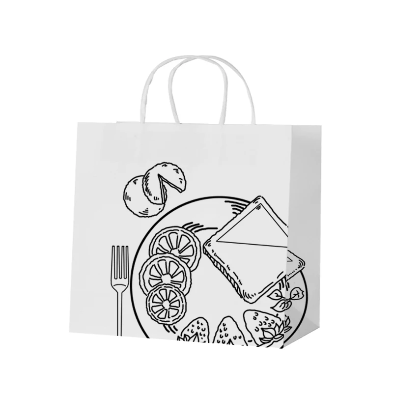 Machines making kraft paper bag wholesale kraft food packing bag with handle