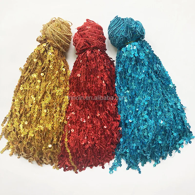Cheap  Sequin Chain Trimming Long Sequin Fringe For Latin Dress