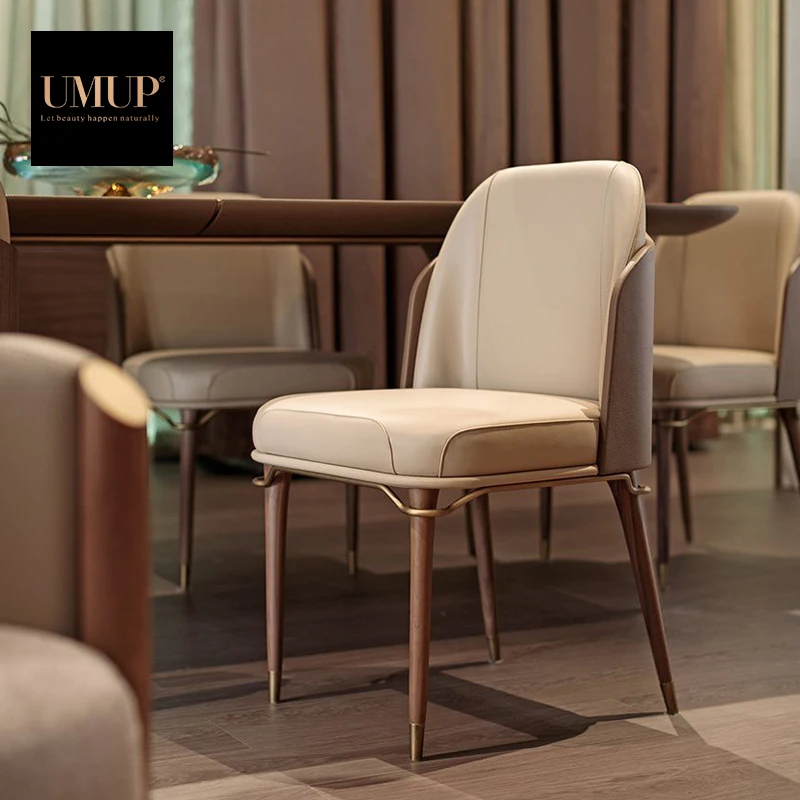 luxury dining room furniture wood legs leather upholstered dining chairs modern