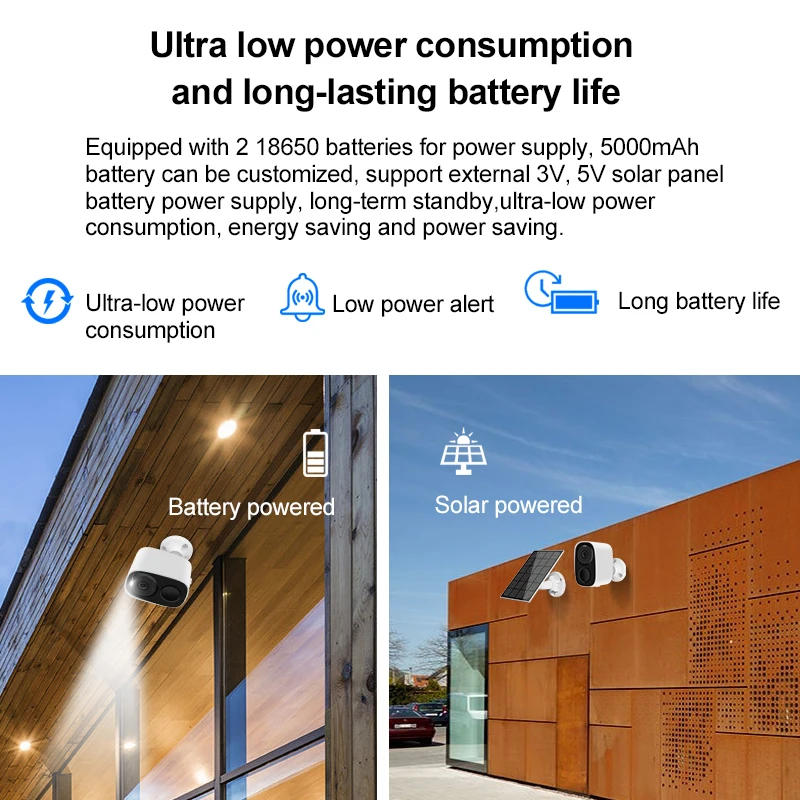 2K Wireless WiFi 360 Solar Powered Security Spotlight Siren Color Night Vision PIR 15000mAh Battery IP65 Solar Security Outdoor