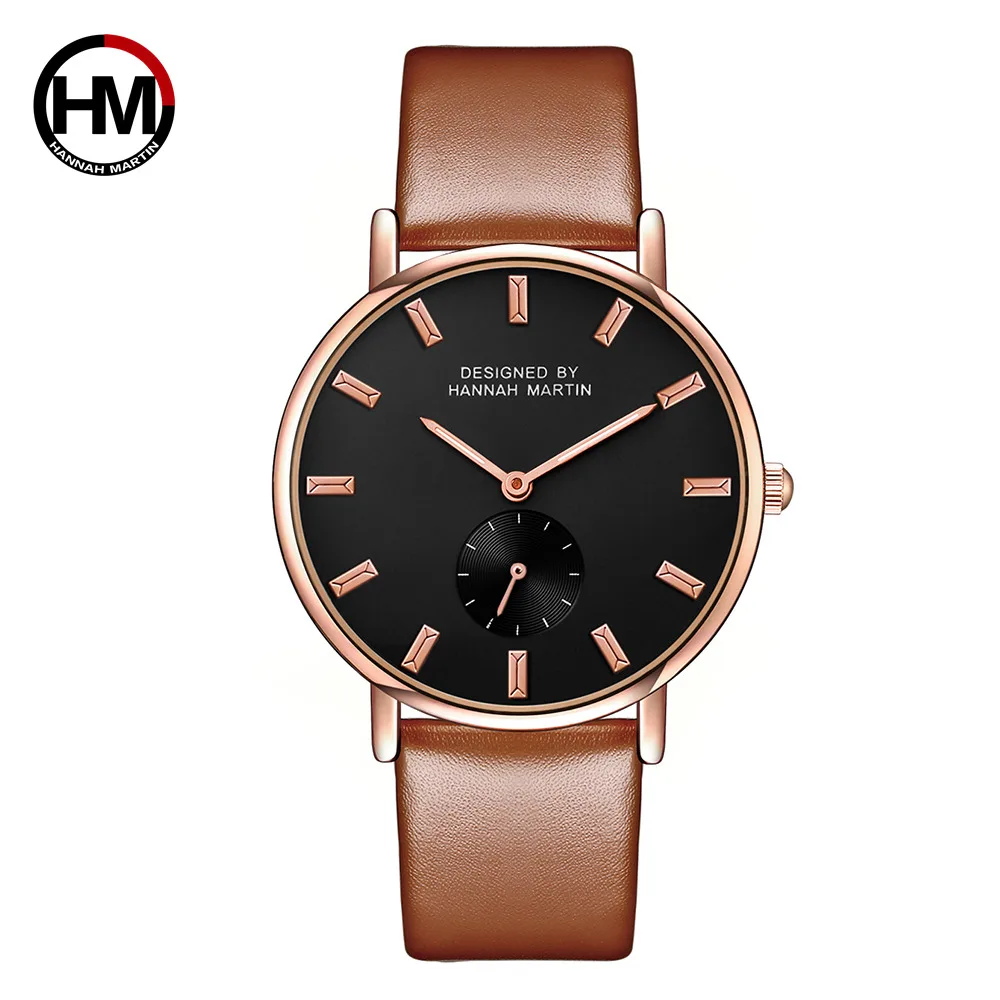 New women Luxury Brand quartz xfcs dw clock Ladies rose gold brown watches with Small second dial wrok