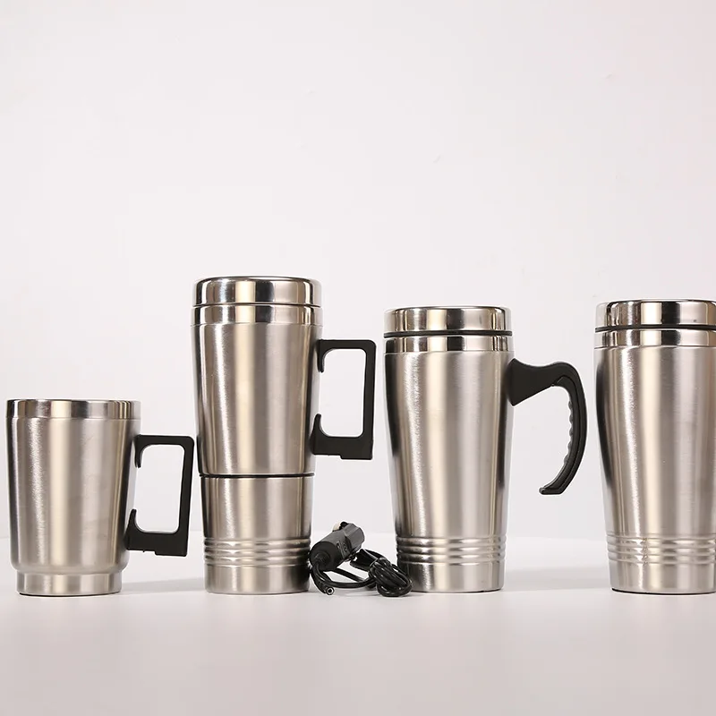 2022 Popular 16oz stainless steel Plug-In Warmer Travel Mug,Electric Coffee Mug with Car Plug,USB heated thermos mug with handle