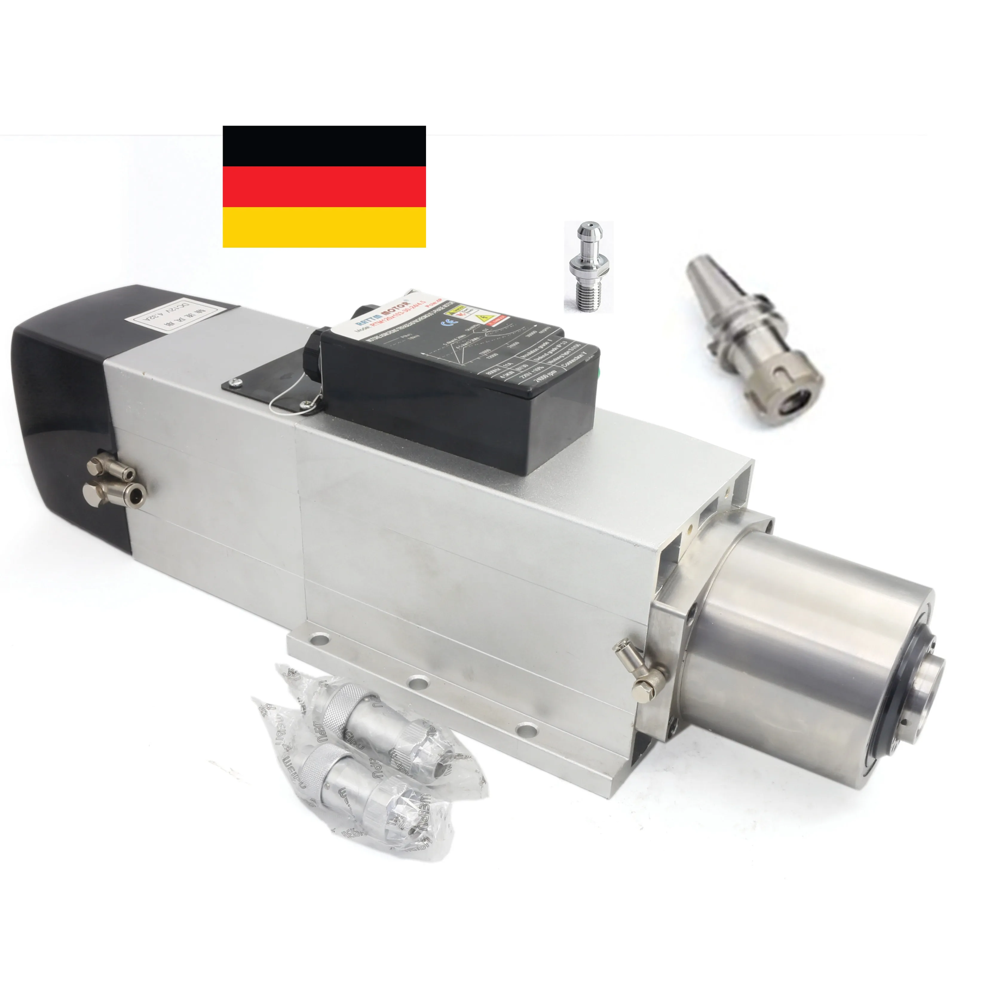4.5KW ATC BT30 Air Cooled Spindle Motor Automatic Tool Changer 24000rpm 380V 800Hz+BT30 ER25 Tool Holder for CNC Miling Machine