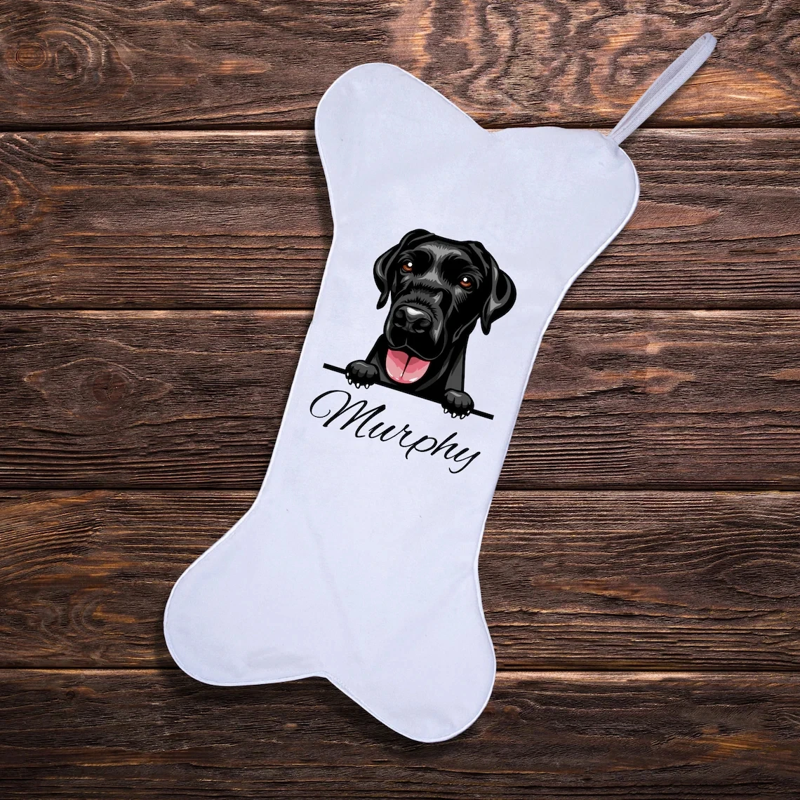Custom Dog Stocking Christmas Velvet Bone Shape Toy Gift Sack Personalized  Family Name Hanging Stockings Pet Candy Bag