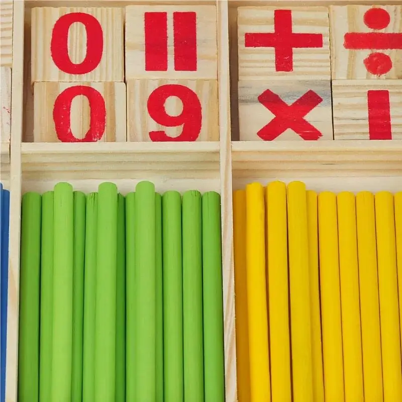 Children Wooden Digital Counting Stick Toy Math Puzzle Toys Counting Montessori Early Learning Toddlers Intelligence Develop Kid