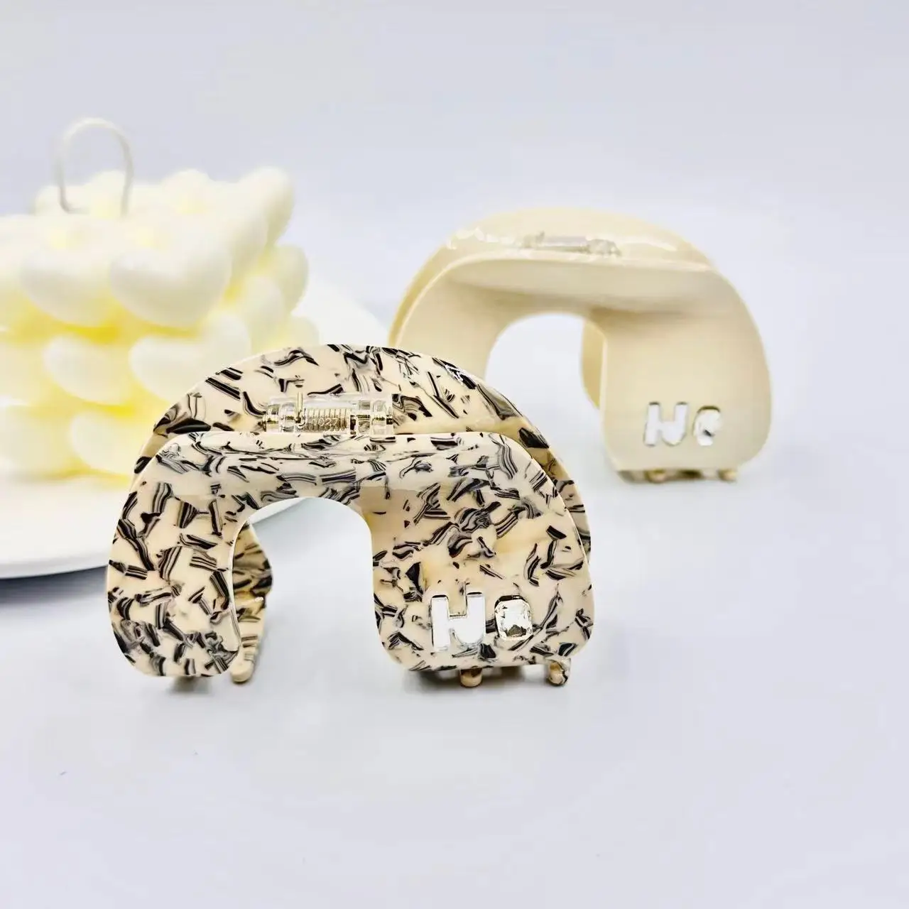 Luxury U Shape Rhinestone Acetate Hair Claw Clips  Korean Decorative Hair Accessories Women Girls