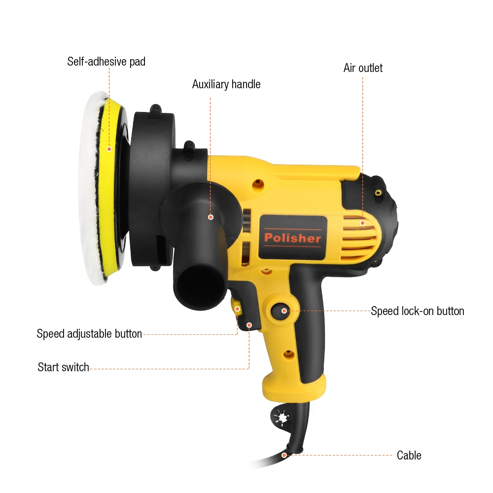 Rechargeable Rotary 700w 110v/220v 600-3700r/min Pure Copper Motor Electric Mini Car Polisher Polishing
