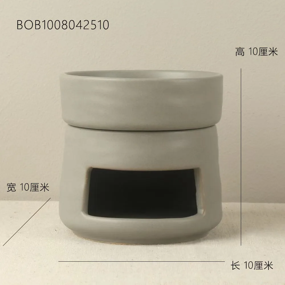 Wholesale Custom Round shape White Tea light Ceramic Wax Burner with Dish Incense burner Ceramic oil burners