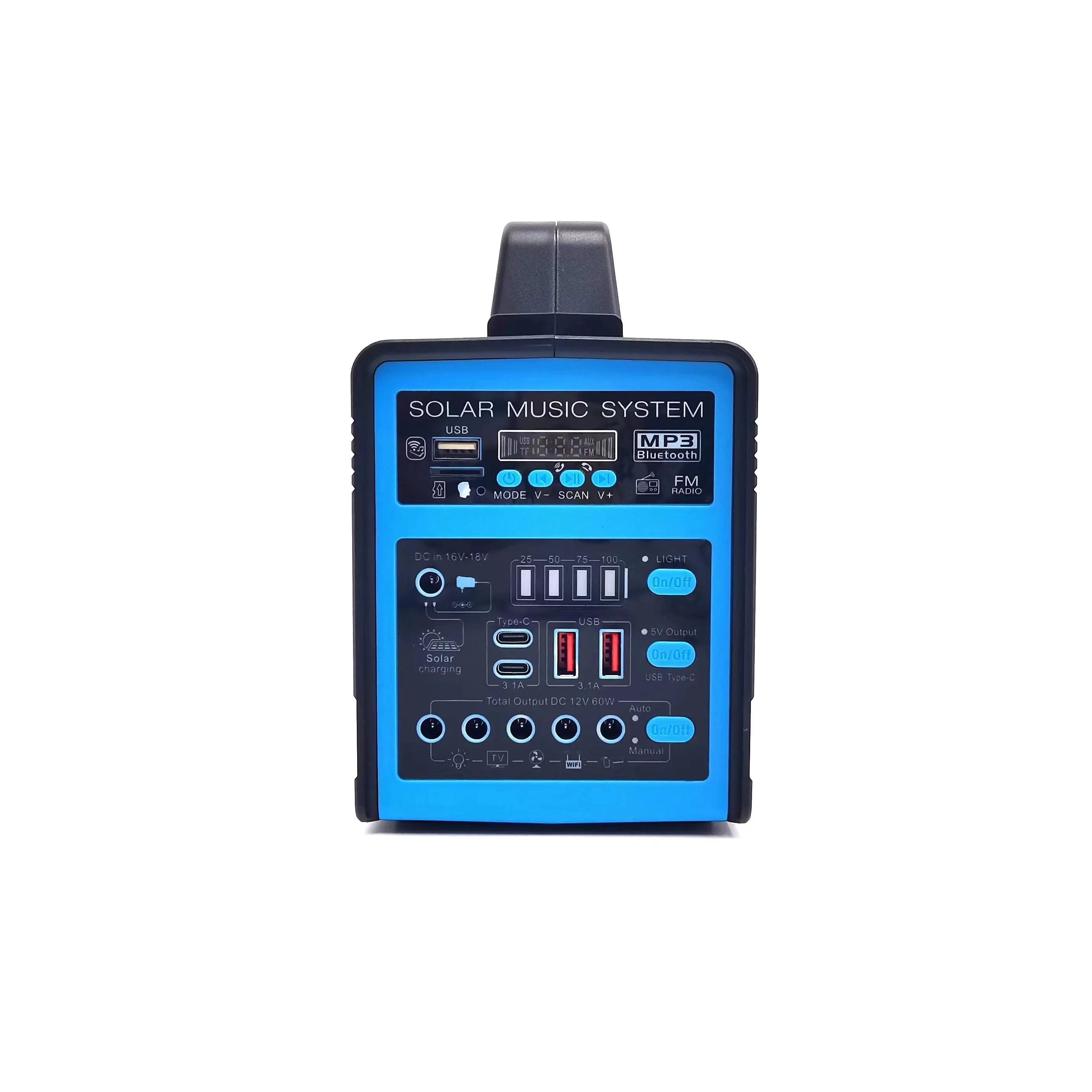 New Arrival LM-3618 Portable Solar Power Station Use on TV Fan Play Music FM Solar Energy System With 4 Bulb For Home Camping