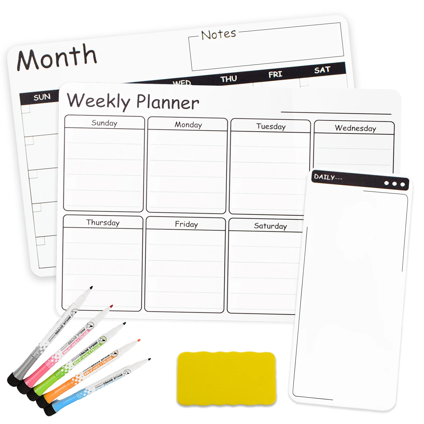 HOMIDEK Magnetic Dry Erase Whiteboard Calendar for Fridge with Markers