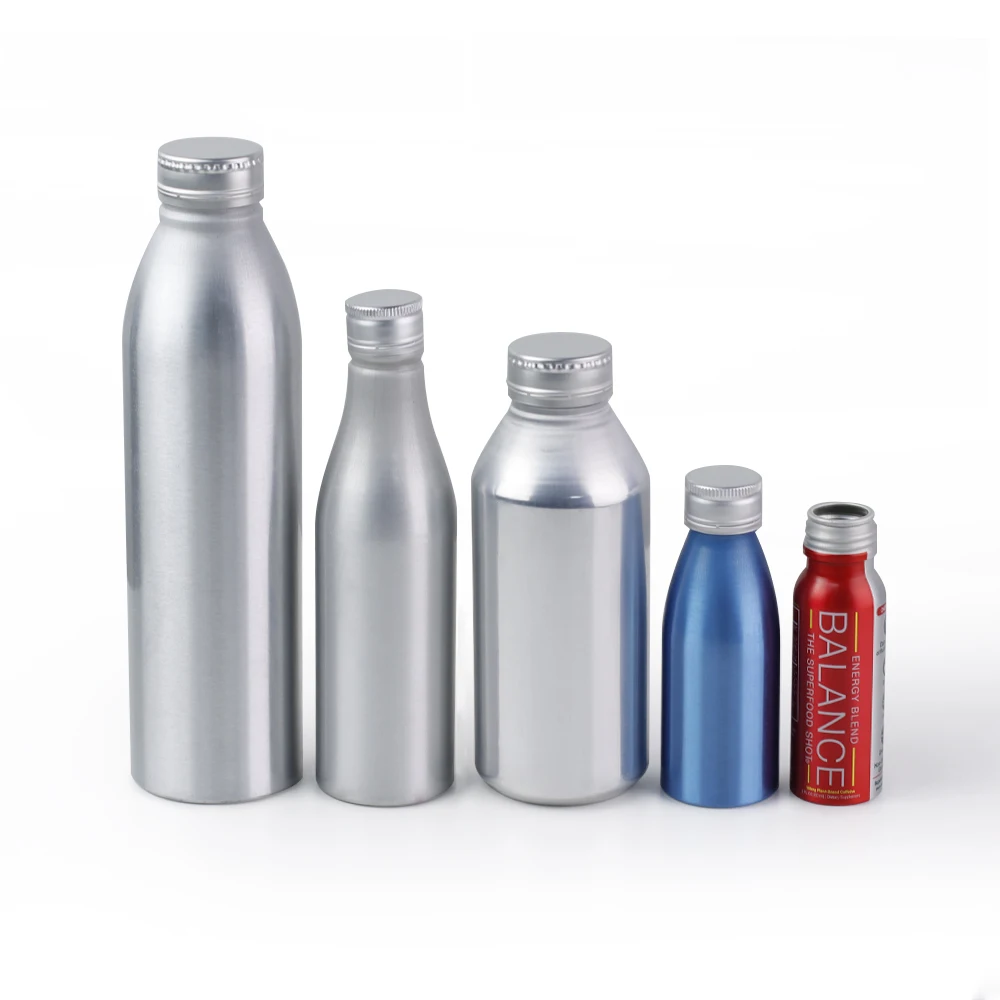Aluminum Storage Bottles 30ml 50ml 2oz 80/100/120ml 250ml Aluminum Water Bottle Travelling Dispenser Bottles