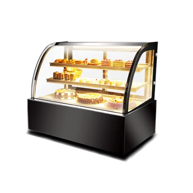 8- curved tempered glass cake display cake showcase cooler refrigerator cake display 1200mm commercial cold undercounter fridge