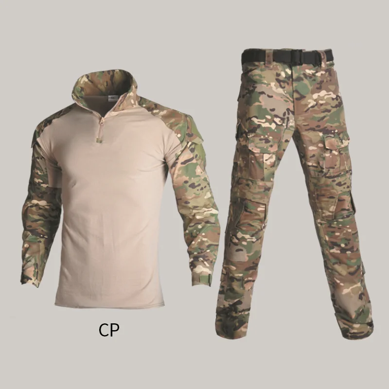 Custom Outdoor Camouflage Training Outfit With Long Sleeves Frog Suit Military Airsoft Uniform Suits Tactical Hiking Clothes
