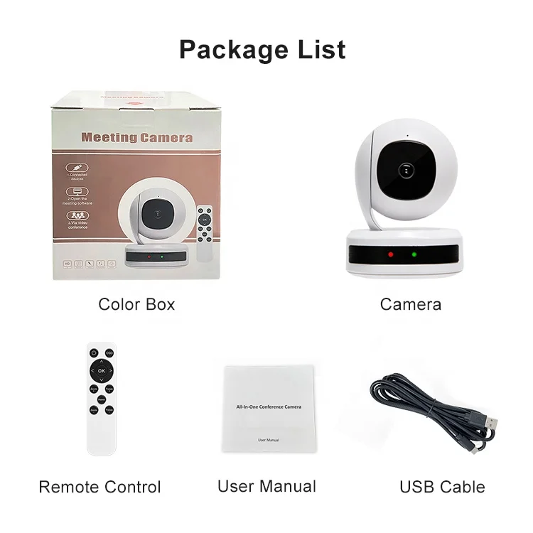 Mini Size PT Rotation Live Show Wide Angle USB Plug Play 2 Megapixel Meeting Video Conference Webcam Camera