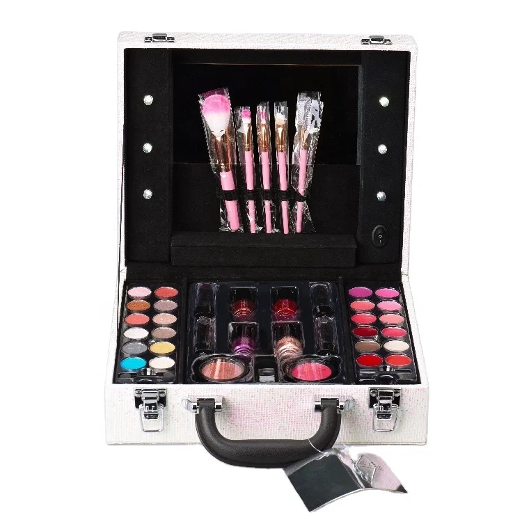 
Personalized Full Big Professional Beauty Cosmetics kit All In One light up Makeup gift Set 