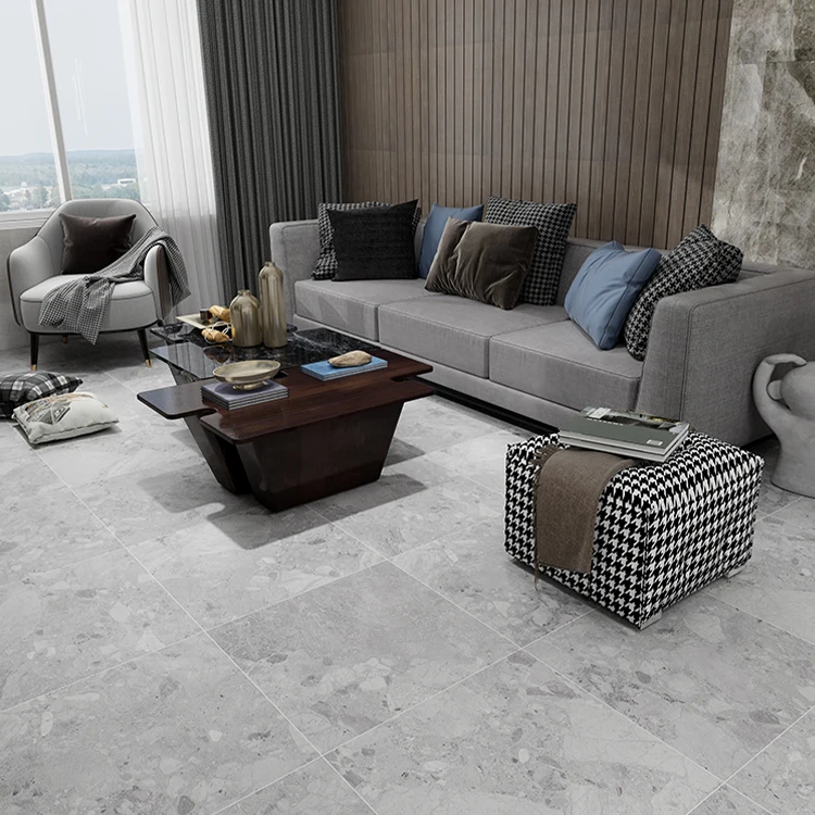 600*600 Full Body Non Slip Grey Porcelain Floor Rustic Concrete Paving Outdoor Tiles For Garden