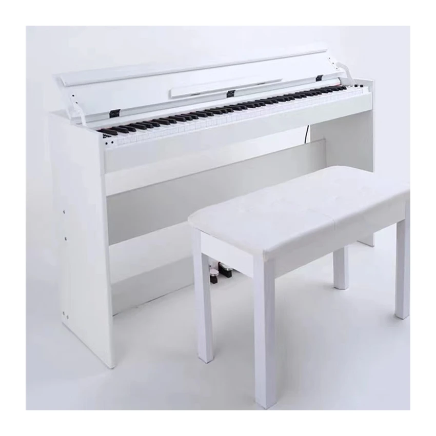 
Wood Grain Upright Electronic Digital Stand Keyboard 128 Polyphony Piano 