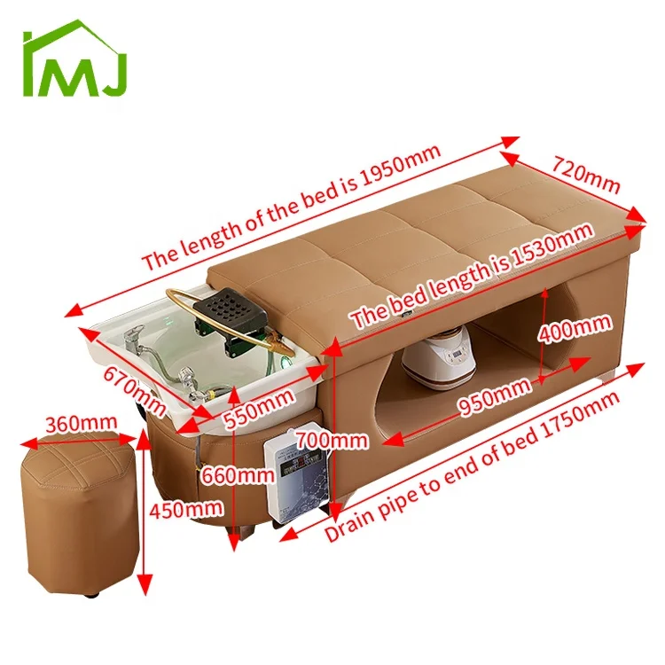 Custom beauty salon hair washing bed thai massage head spa shampoo bed