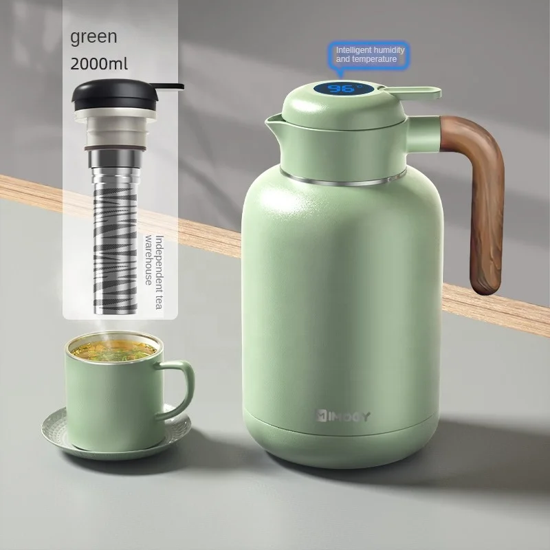 IMOGY 48-Hour Insulation 2000ml Vacuum Flask 316 Stainless Steel Water Bottle Tea Strainer Temperature Display Thermos
