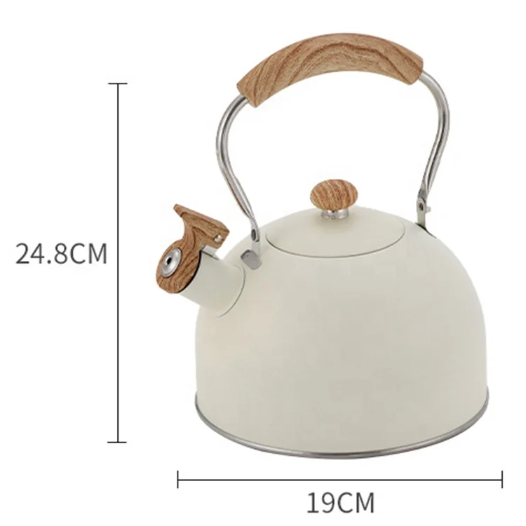 New European Whistling Kettle 2.5L Gas Induction Cooker Universal Stainless Steel Tea Coffee Water Kettle Blue Green Color