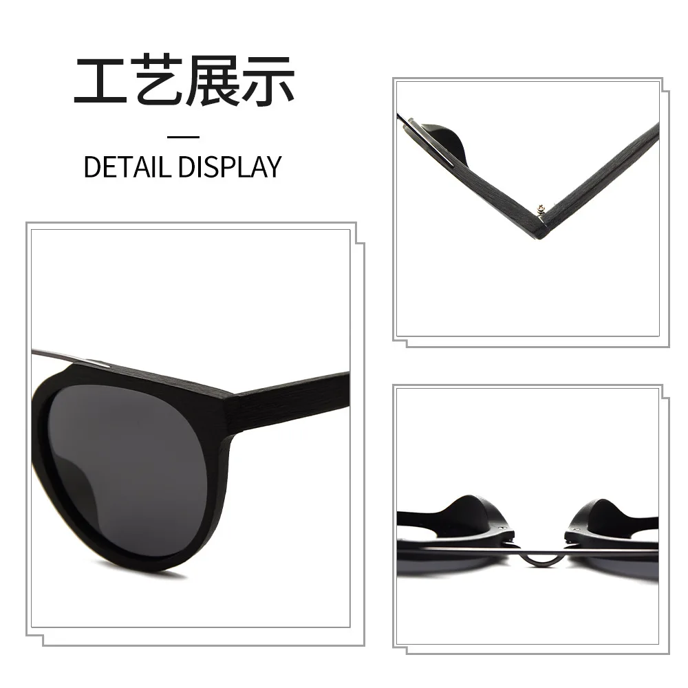 design your own designer wood grain thin vintage retro double bridge polarized acetate sunglasses