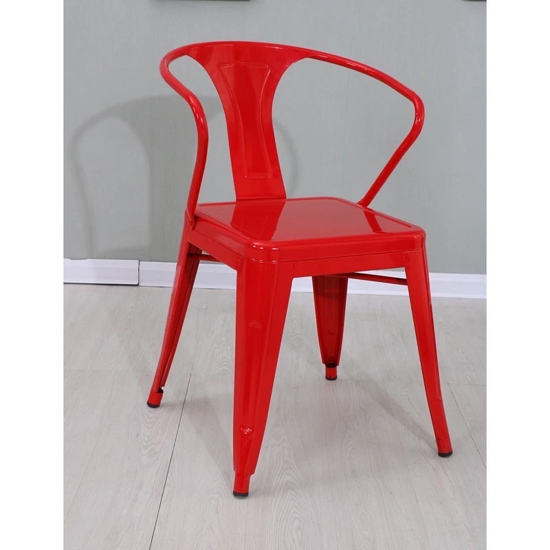 
hot sale bistro cafe hotel metal frame armchair industrial iron dining chairs tolix chair 