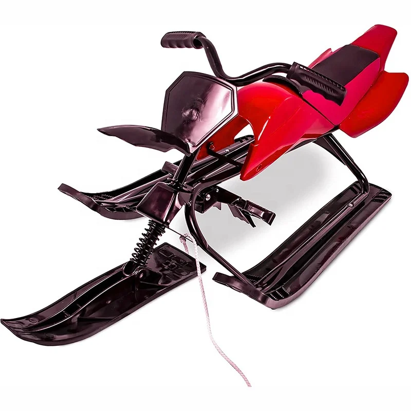 Sleds for Kids Snowmobile for Snowscoot with Twin Brakes,Ski Sled Slider Board Snow Racer Sled for Boy Girl Gift 4 Years