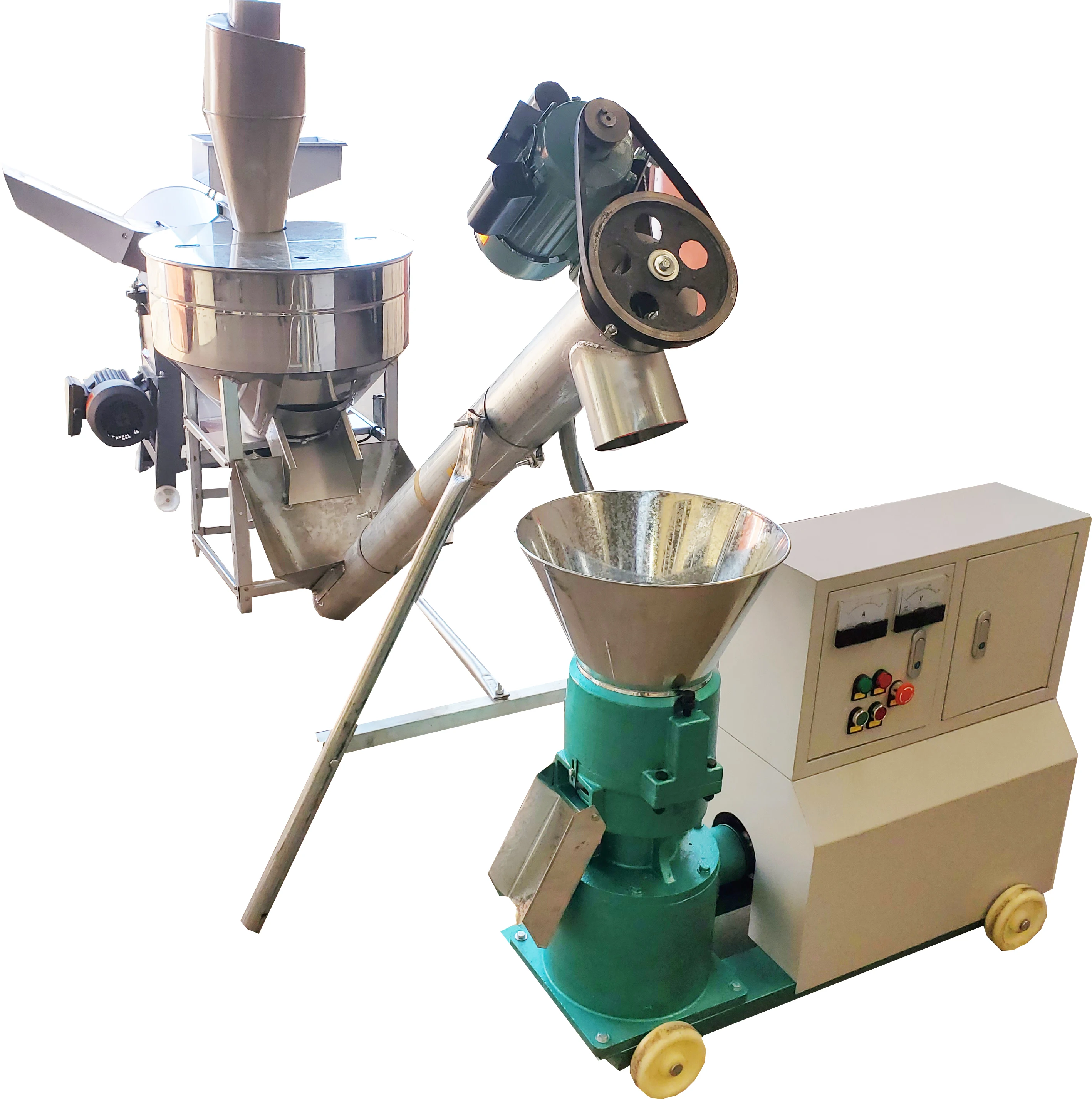 Minglun brand new product corn alfalfa grass powder crusher poultry feed pellet machine animal feed granulator lines hot sale