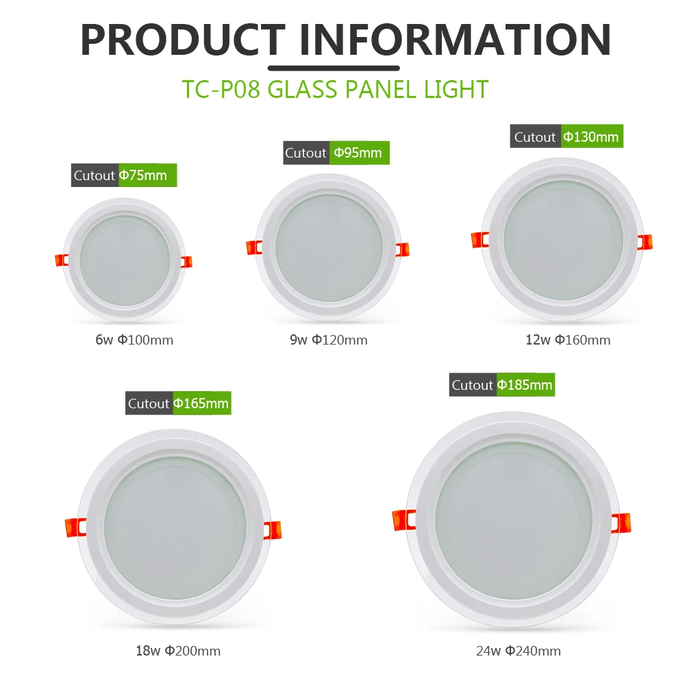 CE Europe single color temperature glass dimmable 3 inch ip44 6w 6 w backlit recessed led panel light