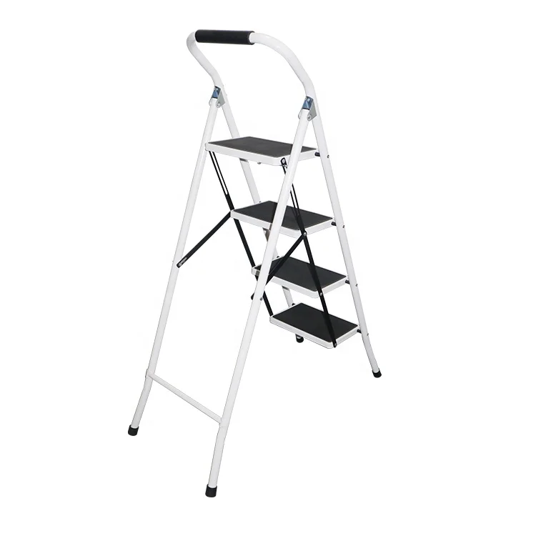 Household Portable Stainless Steel 4 Step Stepping Stool Ladder Foldaway Step Ladder