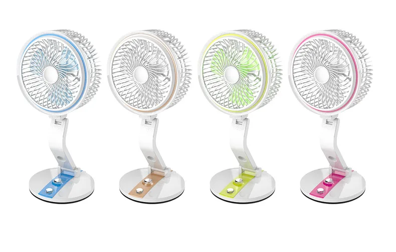 Hot Sale Home Office Rechargeable Table Multi Functional Personal Space usb Mini Portable fan with led light
