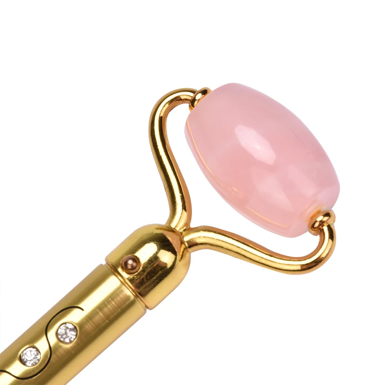 New design unbreakable Anti Aging Beauty Tool rose quartz face roller, Detachable jade roller set with diamond
