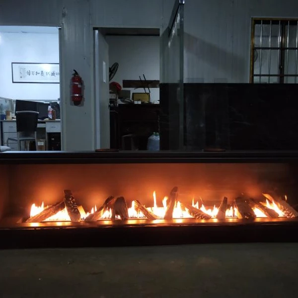 USA Modern 1500mm Steel Natural Gas Fireplace Insert Remote Control Heating and Decorative for Indoor Use for Villas