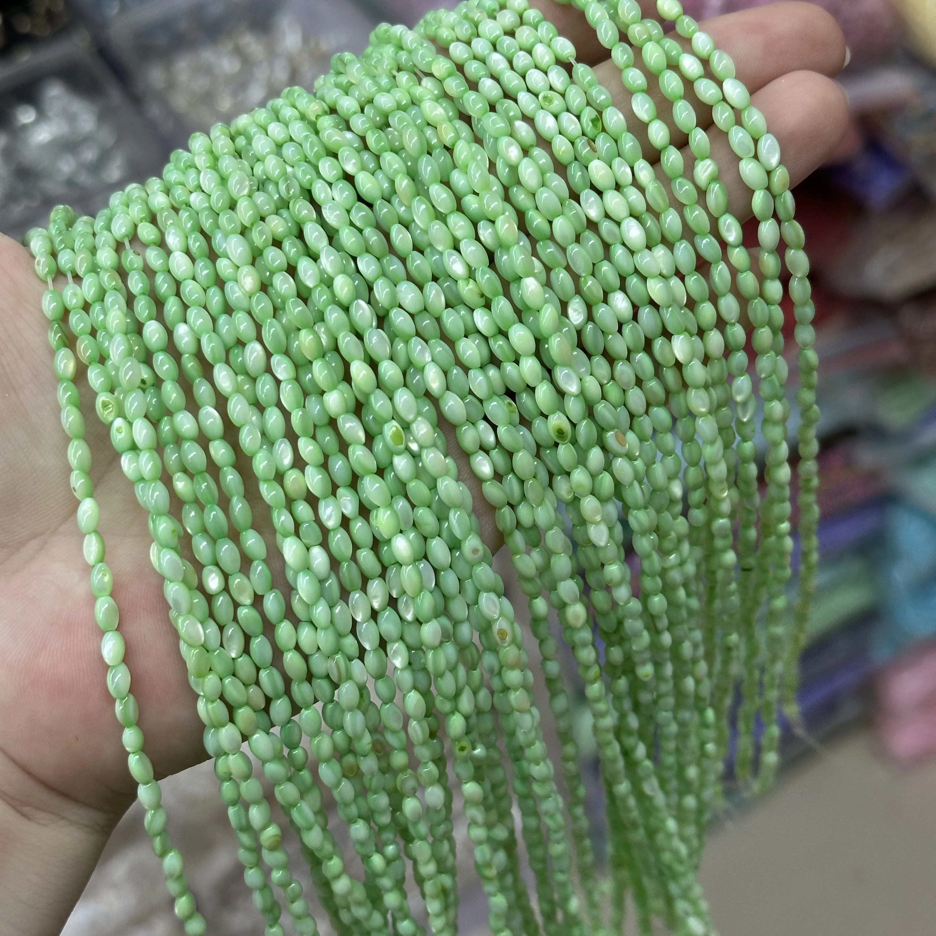 Horseshoe screw rice beads 3*5mm shell beads semi-finished loose beads diy bracelet necklace jewelry hairpin earrings wholesale