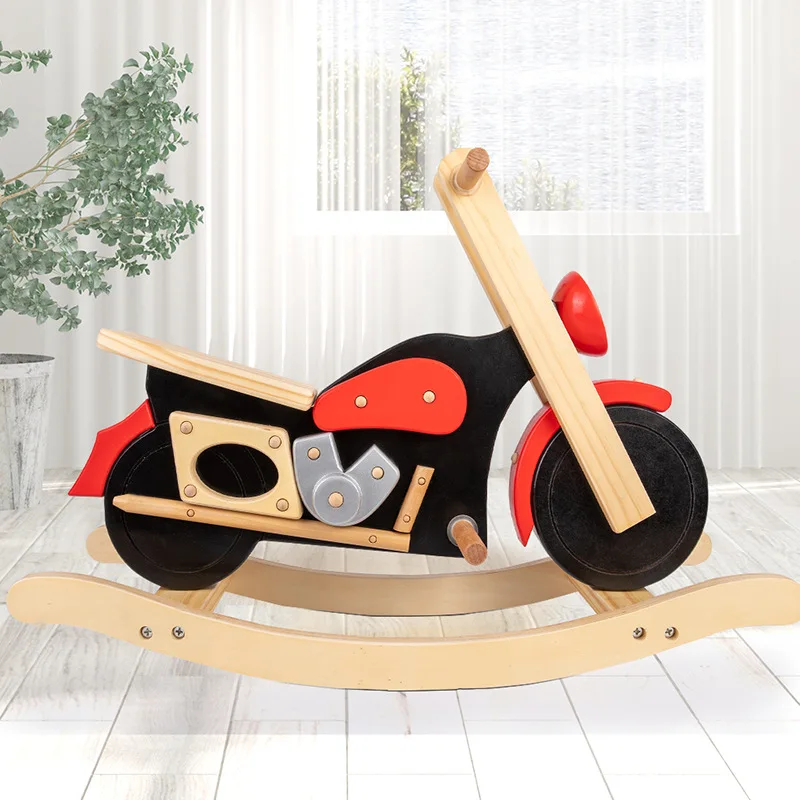 2023 New Design Most popular in Europe Cool Motorcycle Wooden Ride Rocking Toys For Babies