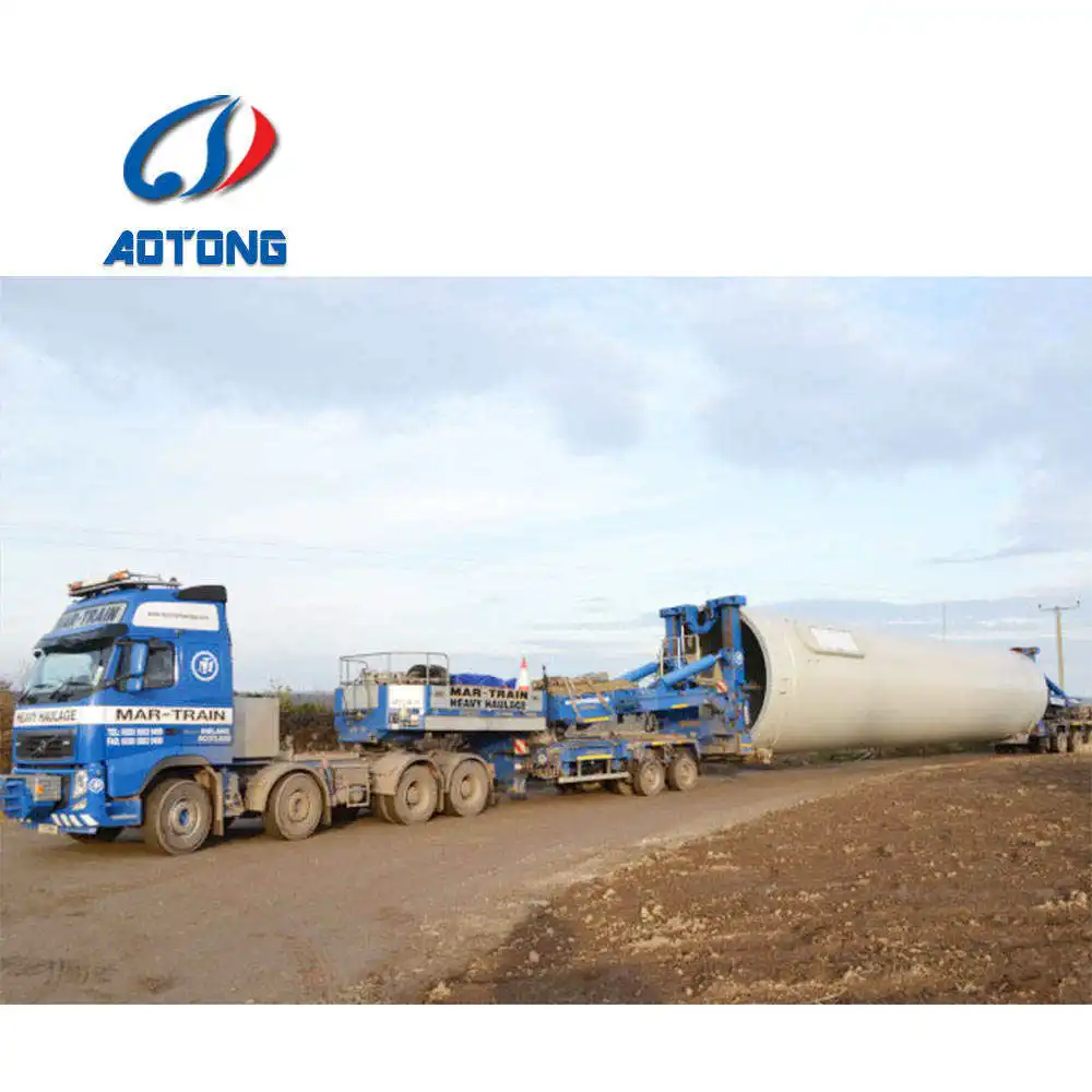 62m Extendable Lowbed Trailer Wind Turbine Blade Transport Lowbed Trailer For Sale