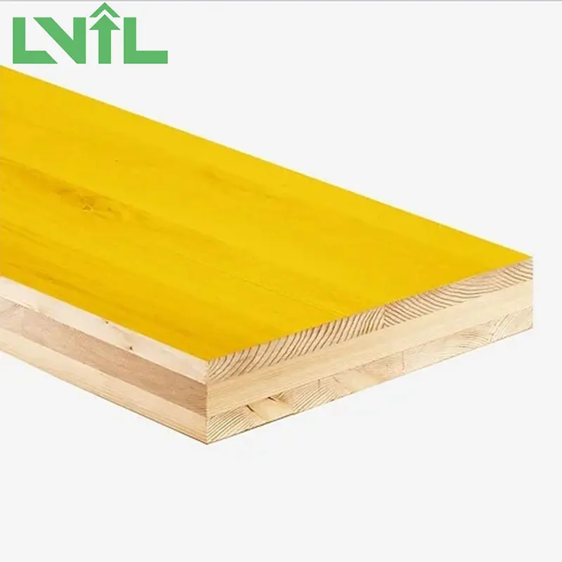 LIVL Formwork 21/27mm spruce 3-ply panels concrete yellow shuttering three panels film faced plywood