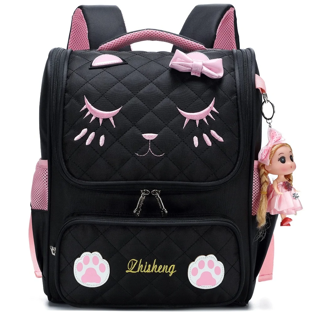 
Cute Cat Face Bow Kids Backpacks Waterproof Pink School Backpack 2020 kids backpack 