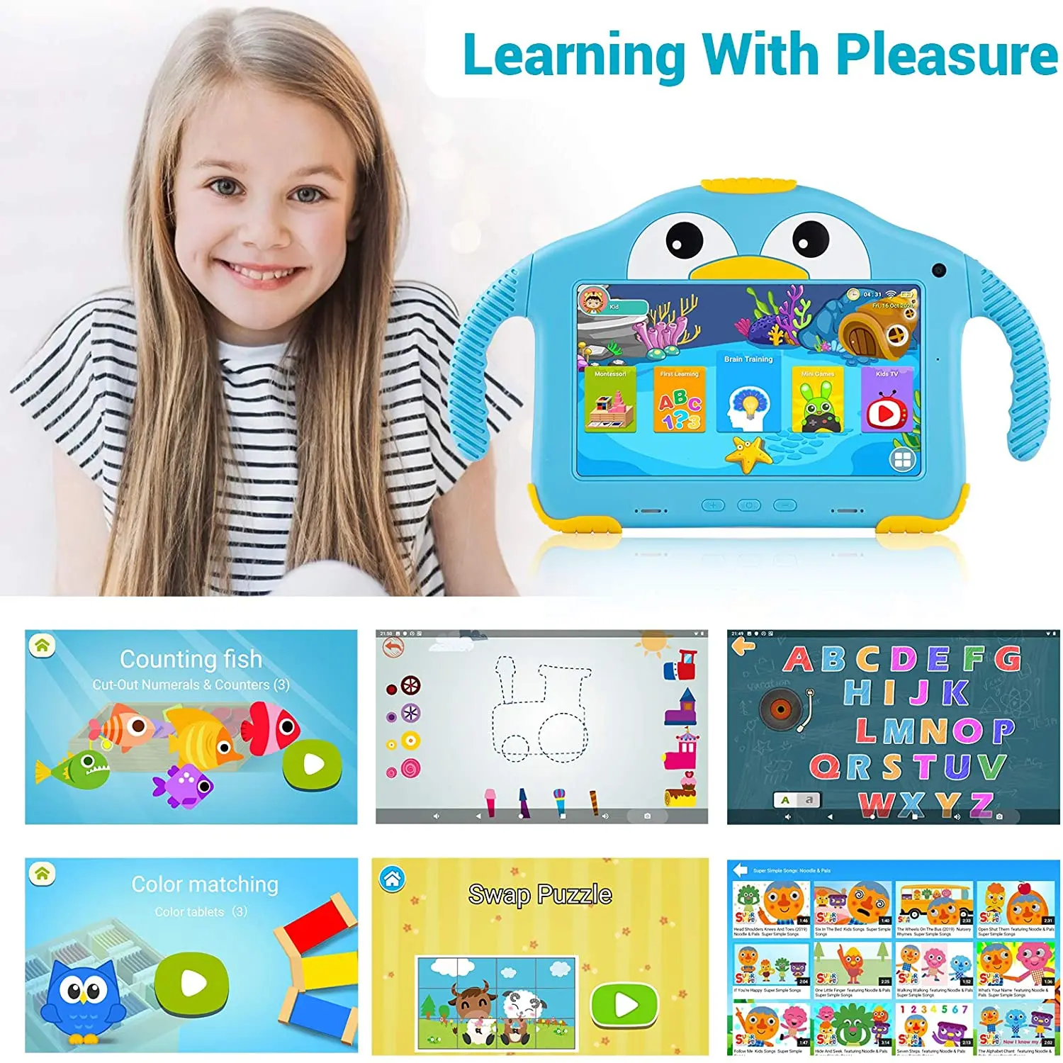 The latest products 7 inch kids tablet pc for children with CPU RK3326 android 10.0 version kids learning tablet pc