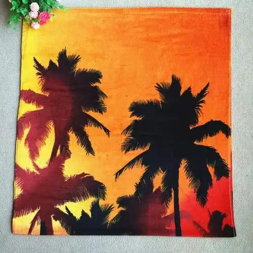 Custom Digital Reactive Printed Cotton  Velour Beach Towel  for Sports  Concerts