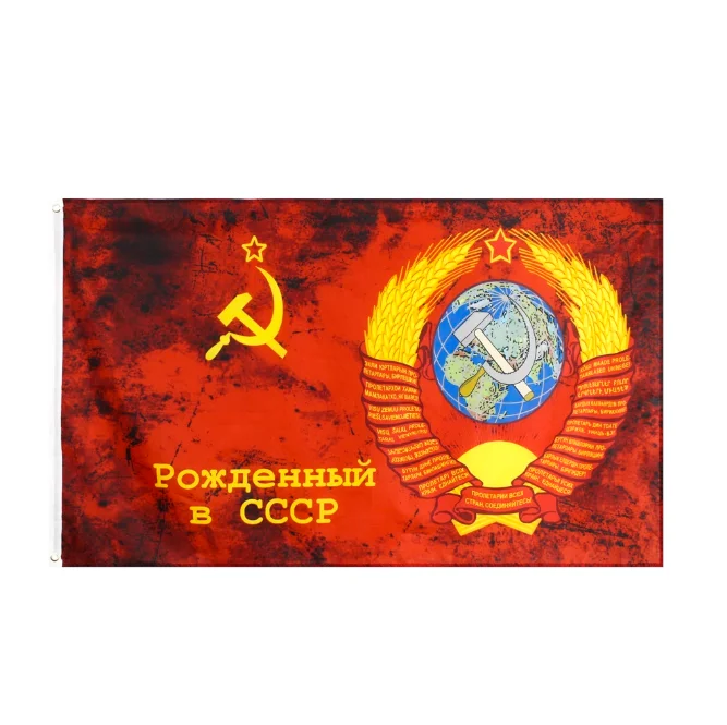Custom 100% polyester Revolution Union of Soviet Socialist Republics USSR Flag Russian Soviet Union Flag Soviet Flag