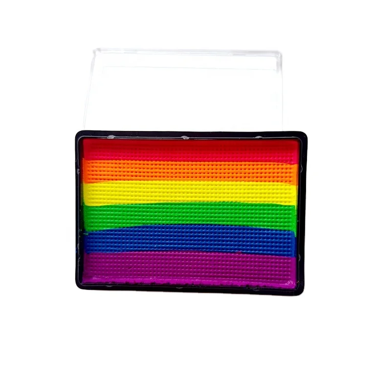 Popular Kids Halloween Gifts face paint UV Non-Toxic Neon Water-Based 30g Rainbow Split Cake