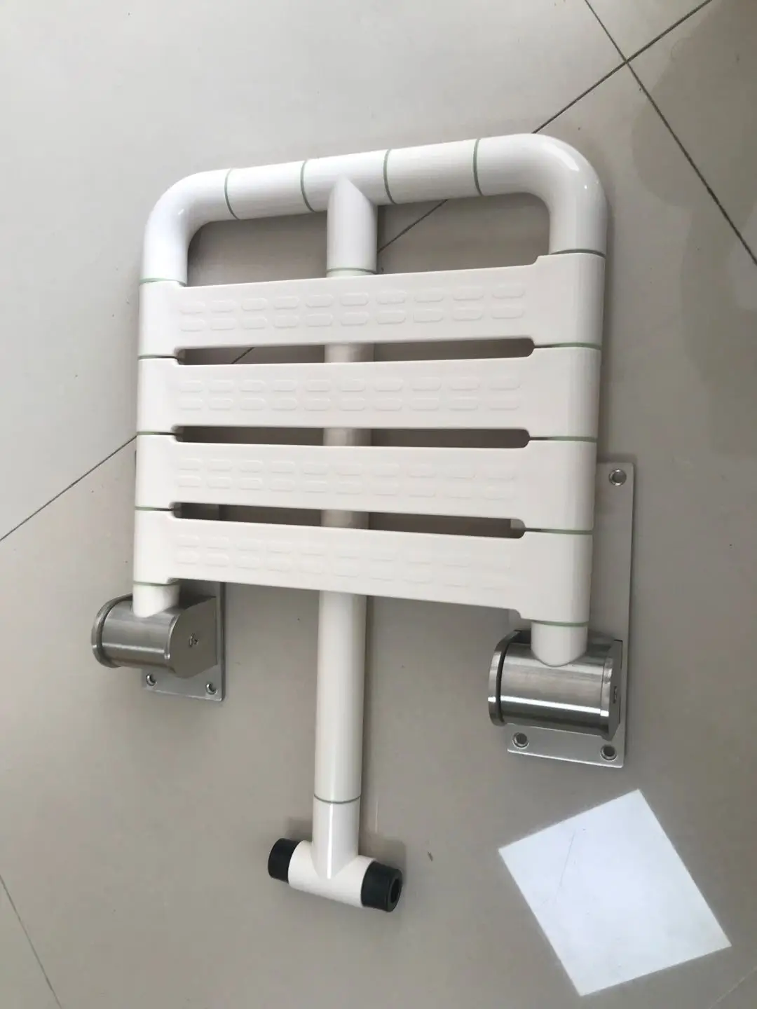 Wall Mount Solid Wood Stainless Steel Bracket Folding Shower Seat Fold up Bathroom Sauna  Bench